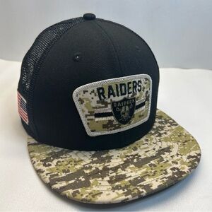 New Era Las Vegas Raiders Salute Service Camo Flag Patch 9FIFTY One Size Hat